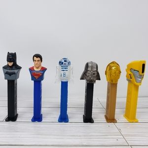 Pez Dispensers 6 Star Wars Batman Superman Transformers